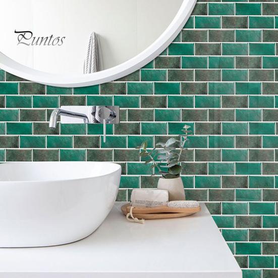 Self Adhesive Kitchen Backsplash Self-Adhesive PVC Tile Wall Stickers, Waterproof Mosaic Pattern Decals for Bathroom Easy To Clean Covers Home Decor,