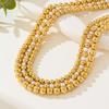 3 pieces of simple and chic metal chain creative thick chain beads multi-layer necklace suitable for women, daily wear at parties