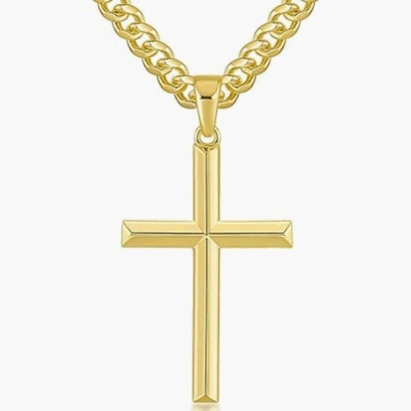 2026 Cross Pendant Chain Men's Vintage Cross Couple Necklace Tide