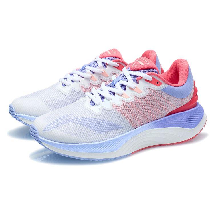 Li Ning Yue Ying Reflective Shock Absorption Non-Slip Wear-Resistant Low-Top Running Shoes Women Running Shoes White Red Purple ARHR128-6