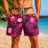 Tropical Plant Flowers Print Fake Buttocks Pattern Funny Men Swim Trunks Perfect Quirky Party Gifts Summer Fashion Beach Shorts