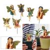 6 Stück Mini-Feenfiguren Elfen-Set Harz-Bastelarbeiten Garten-Miniaturen Mikro-Landschaft Engelsstatue DIY-Schmuck Dekoration Heimdeko