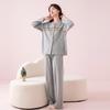 Fenteng Women's 100% Cotton Long Sleeve Fair Isle Pajama Set
