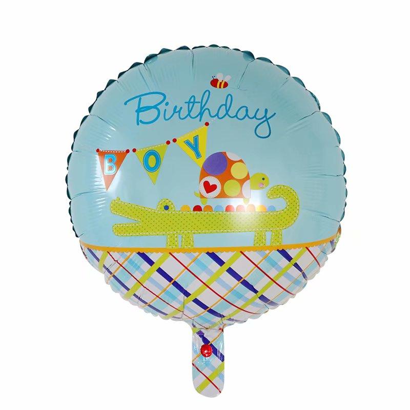 50Pcs/lot 18inch English Happy Birthday Aluminum Foil Balloon Round Helium Balloon Kids Birthday party decoration Air Golobs