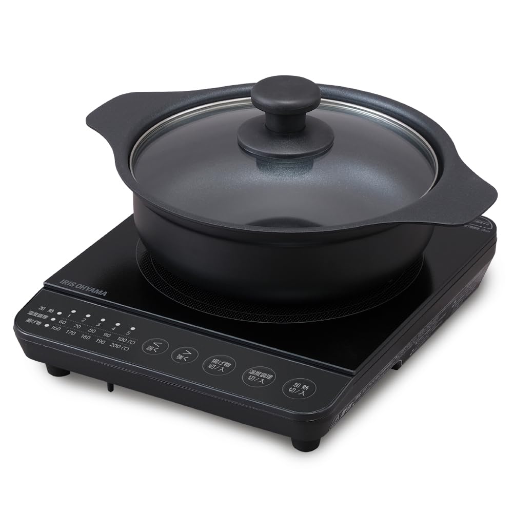 

Iris Ohyama IH Stove 1000W Pot Set Black IHKP-T39220-B чорний