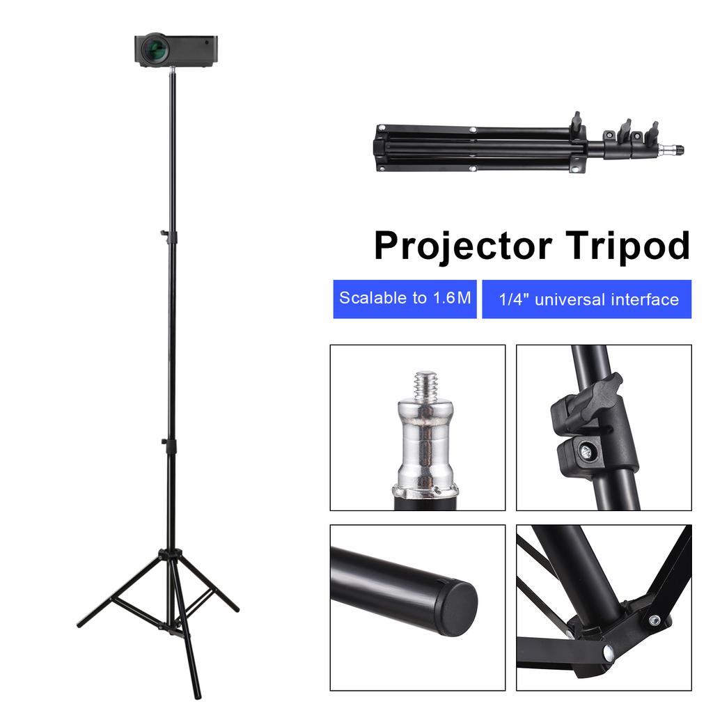 Projector Tripod Stand Stretchable Projector Bracket Aluminum Alloy Portable Holder 1Celsius4 Interface Height for LCD Projecto