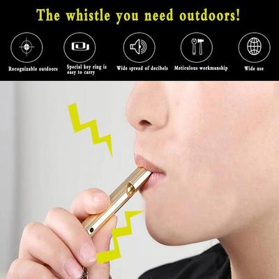 Flat Aluminum Alloy Dual Frequency Survival Whistle Double Tube Outdoor Survival Survival Whistle Equipment Equipped EDC Tool