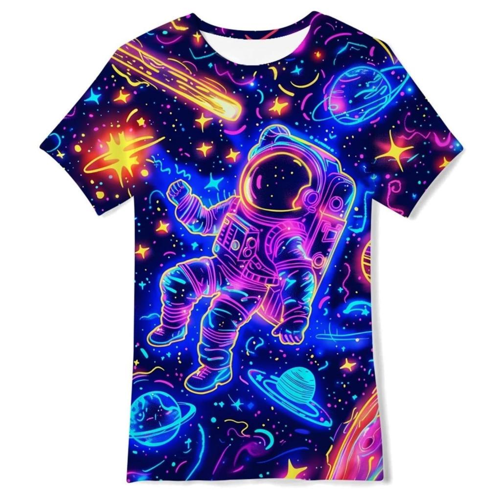 Fashion Children T-Shirts 3D Print Colorful Pattern Round Neck T-Shirts Casual Short Sleeve Tops Kids Tees Clothing