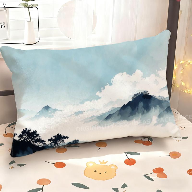 Blue Mountain Clouds Pillowcase Suitable For Sofa Bedroom Car Pillow Cover Cushion Rectangular Back Cushion
