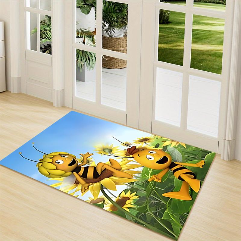 1Pc Bee Garden Carpet Rug Customizable Soft Washable Antislip Home Living Room Sofa Mats Personalized Rug 09173