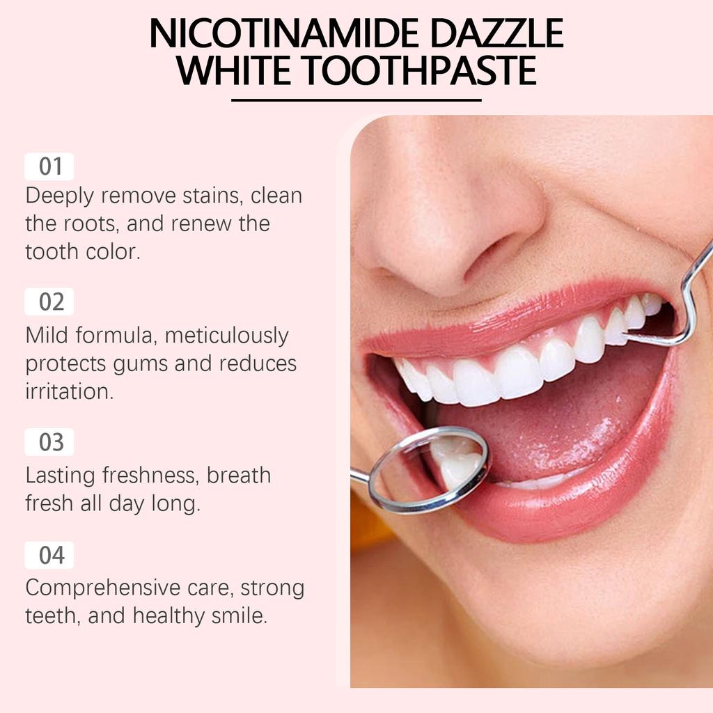 ORALHOE Nicotinamide Mint Toothpaste for Bad Breath & Stain Removal, Daily Oral Care, Enamel Protection