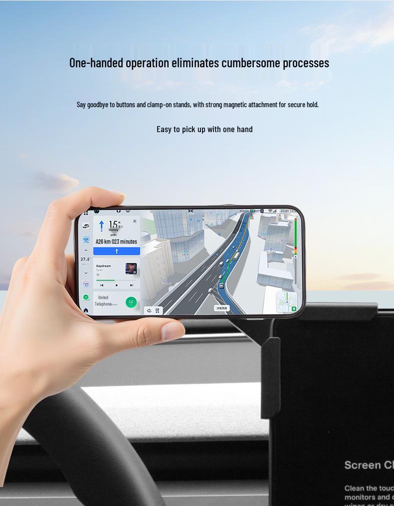Tesla Model 3/Y/YL Magnetic Phone Holder with Detachable Metal Bracket