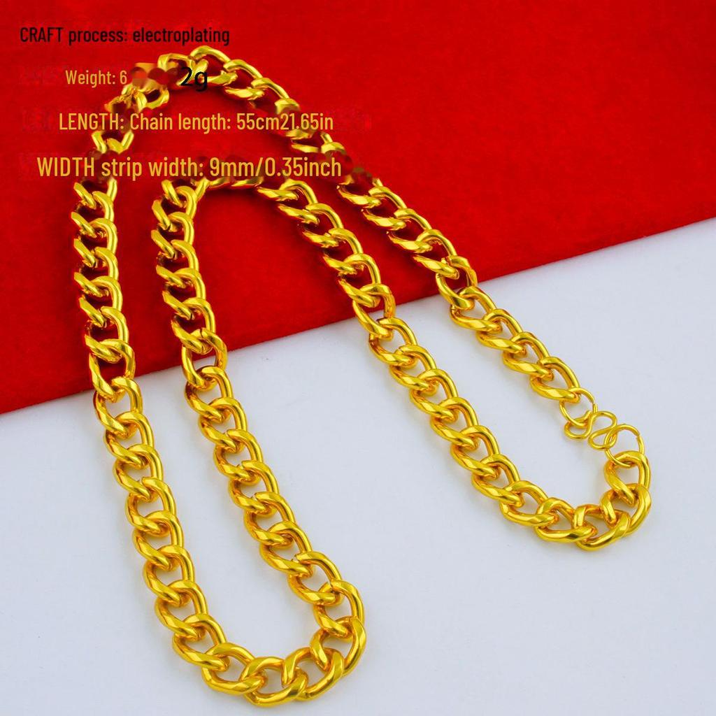 Men's Alloy Gold-Tone Necklace – Bold, Durable, Street Style Accessory