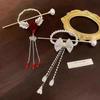 Vintage Rose Pearl Tassel Bow Hair Hairpin Chinese High-end Rhinestone Hair Accessory Women's Fashion Jewelry Headwear Wholesale