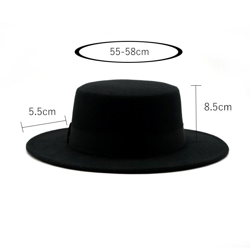 Winter Autumn Fashion Women Men Unisex Wide Brim Panama Hat Autumn Winter Gentleman Elegant Jazz Church Cap Beige Black Red