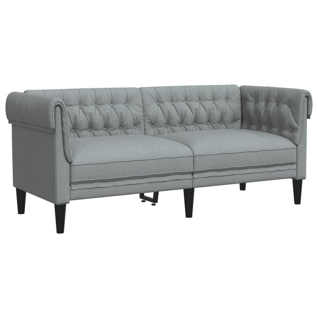 Vidaxl 3-Cz. Living Room Set, Light Grey, Upholstered In Fabric