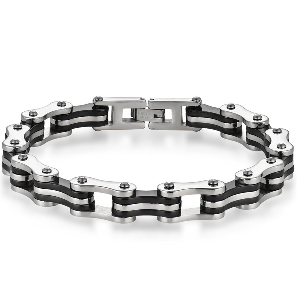 Punk Men's Biker Bracelet Motorcycle Style Chain 316l Stainless Steel Bracelets for Man Jewelry Accessory Birthday Gifts for Dad
