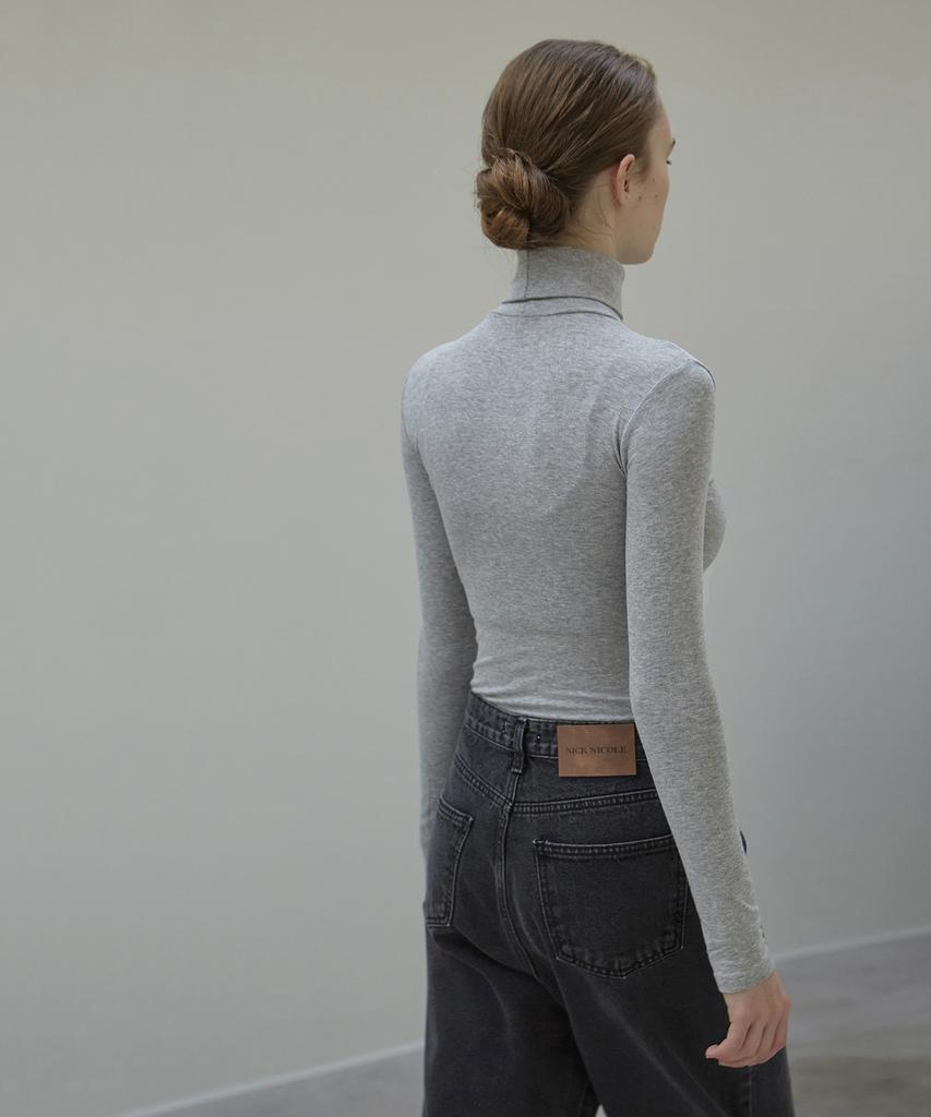 Nigaennikol [Essential] Soft Turtleneck Knit_Gray