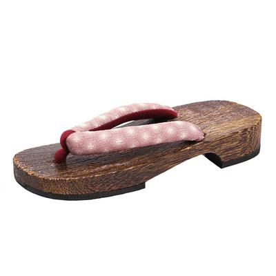 Geta Burnt [KYOETSU] Clogs, Dull, Paulownia, Women's (2 Roses, Small)