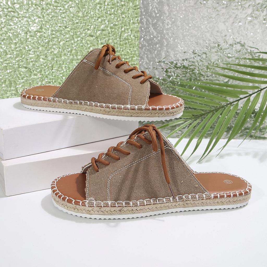 In the Summer of 2025, the New Round Head Solid Color Large Size Front Strap European and American Style Women's One-character Thick-soled Slippers.