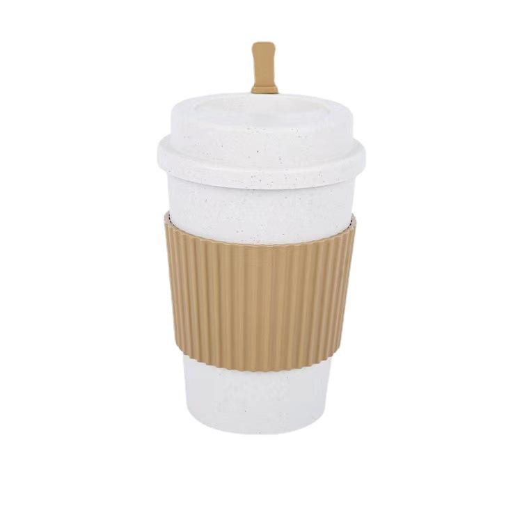 Wheat Straw Coffee Cup, European Portable Water Cup, Outdoor Leisure Cup, Personalized With Lid