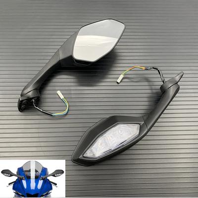 For Yamaha YZF R6 YZF-R6 2017 2018 2019 2020 2021 YZF R1 YZFR1 2015-2021 Motorcycle Foldable LED Turn Signals Rear View Mirrors