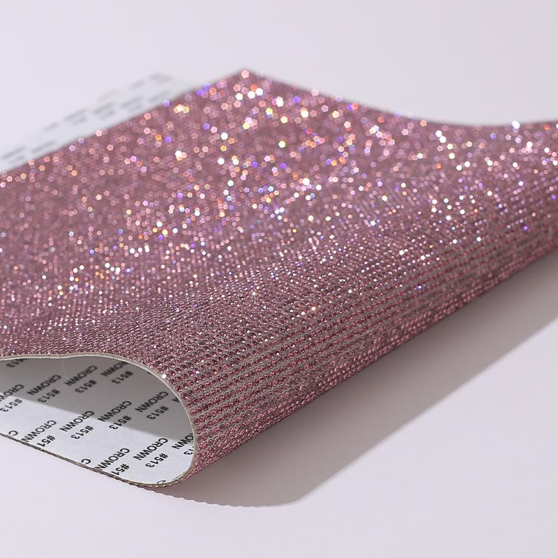VC  SS6 8 Glass Crystal Eco-Friendly Self-Adhesive Rhinestone Sticker Flat Back Non-Hot Fix Rhinestone Sheet Mesh for