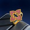 ] Multi-colored Four-leaf Clover Hollow Ring, Four-petal Flower Diamond Ring, Gold-plated Process, Advanced Texture