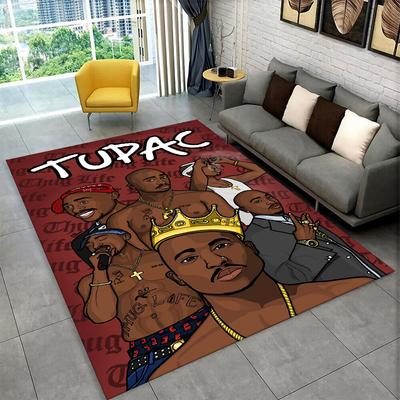 Rapper Eminem Tupac 2pac Hip Hop Rap God Koberec pro hernu, ložnici, obývací pokoj, pohovku, domácí dekorace, dětský koberec, protiskluzový
