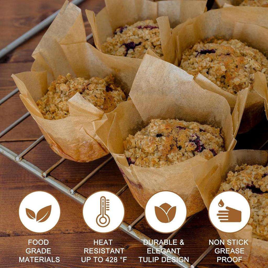 120pcs Cupcake Liners, Muffin Greaseproof Paper Cups Baking Cups, Baking Cup Box, Suitable For Baking Cups Food Grade Parchment Paper Muffin Liners