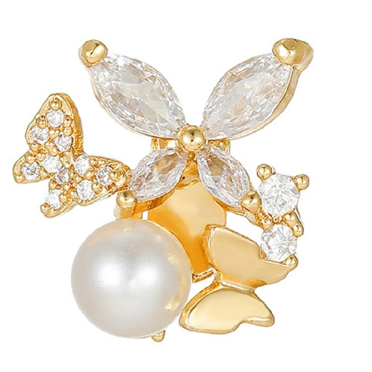 1pair Trendy Crystal Accented Ear Clip For FreeClip 1/2 Headphones Securely Fit Clip On Charm Stylish Pearls Decors