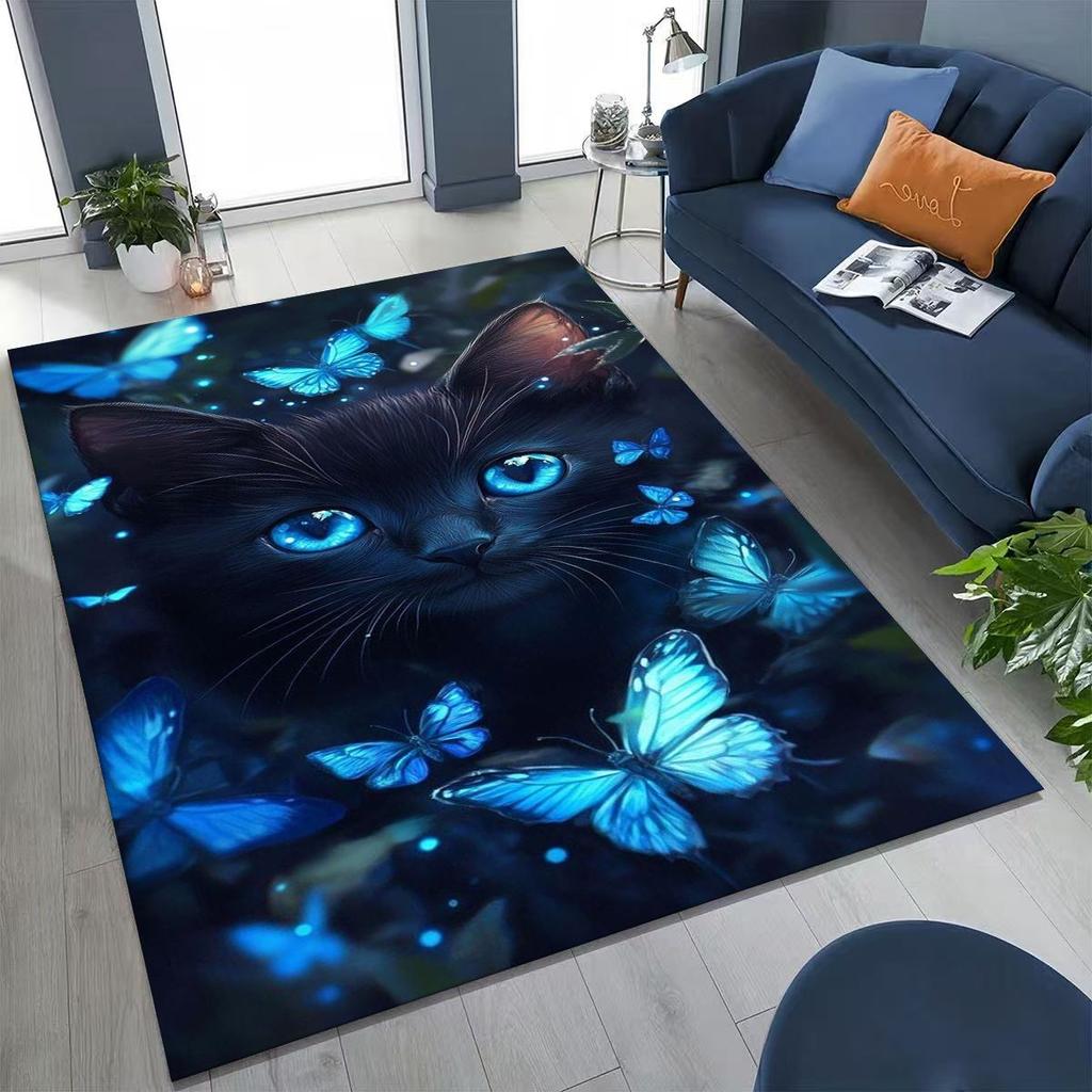 Neuer Niedlicher Katze Kätzchen Miau Cartoon Teppich für Schlafzimmer Wohnzimmer Sofa Zuhause Fußmatte Dekor, Große Kinder Spiel Anti-Rutsch Bodenmatte