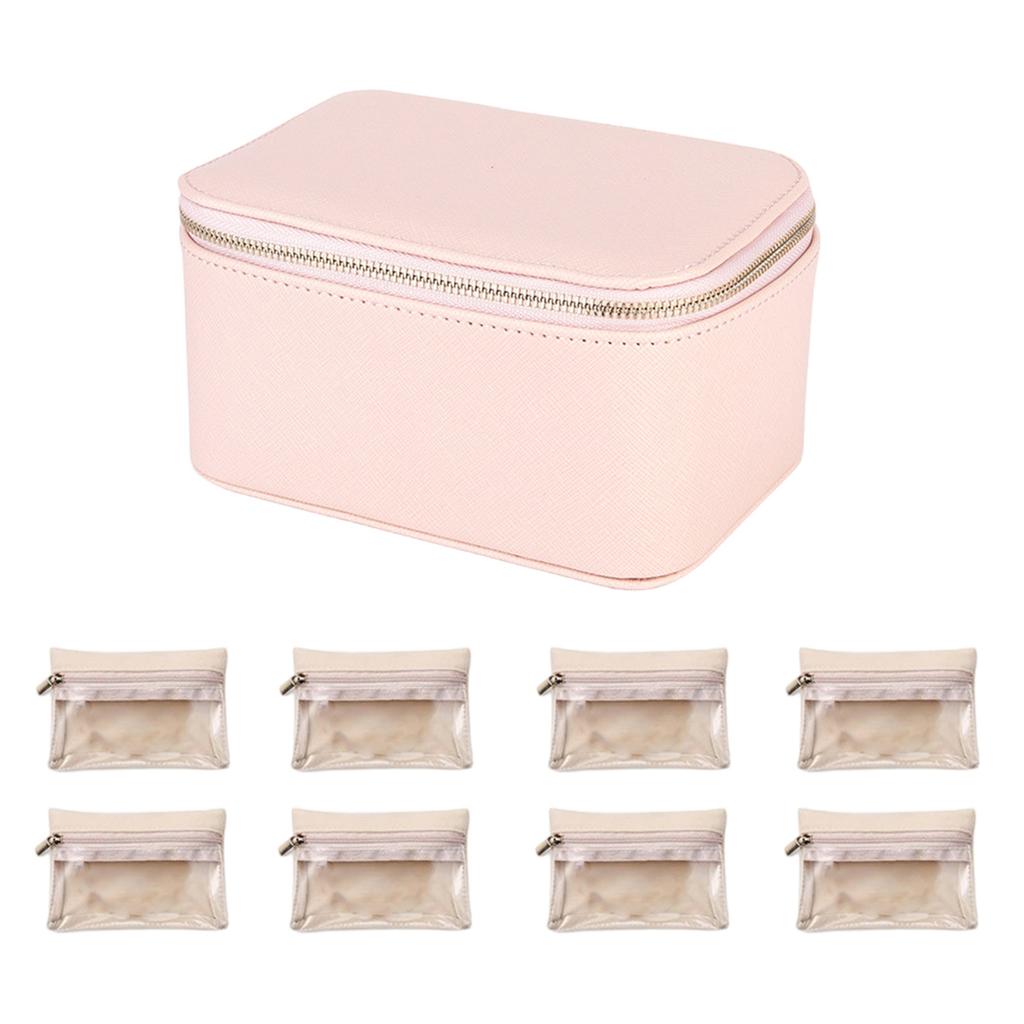 PU Leather Jewelry Organizer Case Multipurpose Jewelry Case with 8 Pockets for Sorting PU Organizers for Daily Use