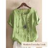 JPNTKY Moda Donna Casual Stampa Colore Unico Manica Corta Girocollo Camicette & Camicie
