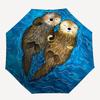 1pc Otters, Yin-Yang Automatic Folding Umbrella, 8-Rib Durable Iron Frame, Compact Travel Umbrella for Women & Men 125