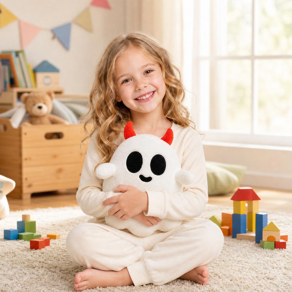 Cartoon Ghost Plush Toy Stuffed Doll Soft Gift for Kids Decorative Pillow for Home or Office Use