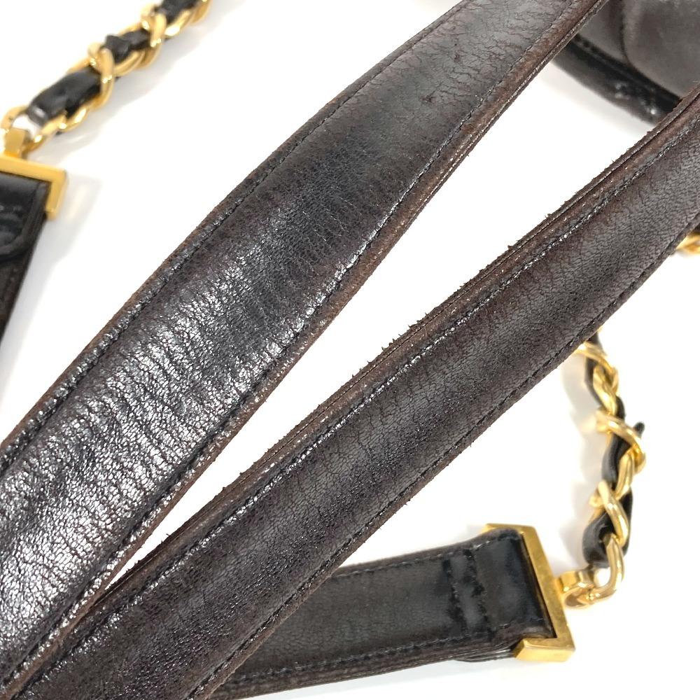 Chanel Plecak z łańcuszkiem ze sznurkiem ściągającym, pikowany matelassé, vintage, ze skóry jagnięcej, czarny