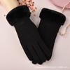 Autumn and Winter Velvet Thermal Gloves Women's German Velvet Korean Version Outdoor Riding Driving Electric Vehicle Sports Gloves