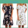Usa Women Floral Off Shoulder Sling Dress For Effortless Casual Beach Style