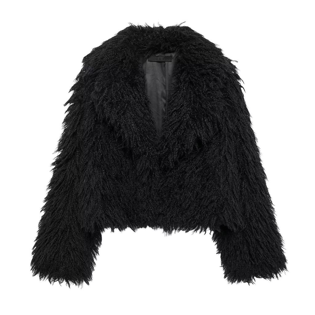 ZA European and American women's clothing autumn and winter new fashion versatile fur artificial curly hair fashion coat