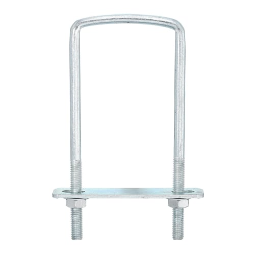 uxcell M8 Square U-Bolts, 60mm Inner Width, 150mm Length, Carbon Steel, with Nuts, Plates, and Washers, Set of 6, for Home and Industrial Use, Fasteni