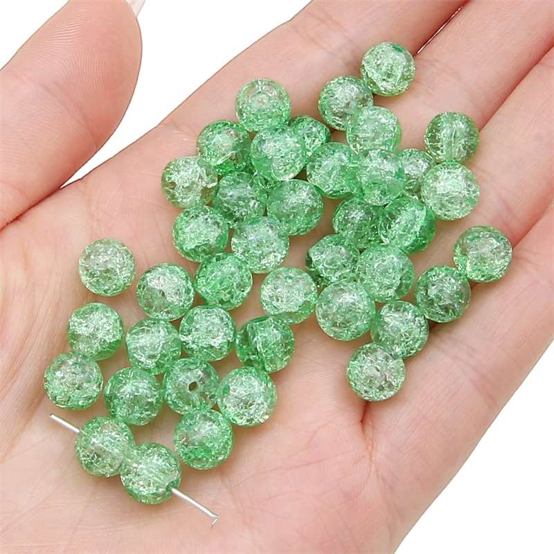 8-14mm Whtie and Random Mixed Crackle Acrylic Beads Spacer Ball Beads for DIY Bracelet Fashion
