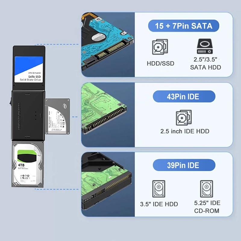 USB 3.0 naar SATA IDE Harde Schijf Adapter Converter Harde Schijf Lezer voor 3.5 2.5 inch HDD/SSD CD DVD ROM CD-RW 3 in 1 USB IDE SATA Adapter