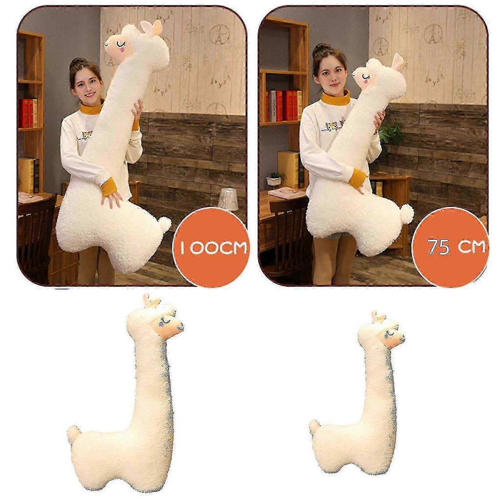 26-27 Llama Body Pillow Giant Alpaca Plush Long Body Pillow Fluffy Alpaca Stuffed Animal, New-xdd