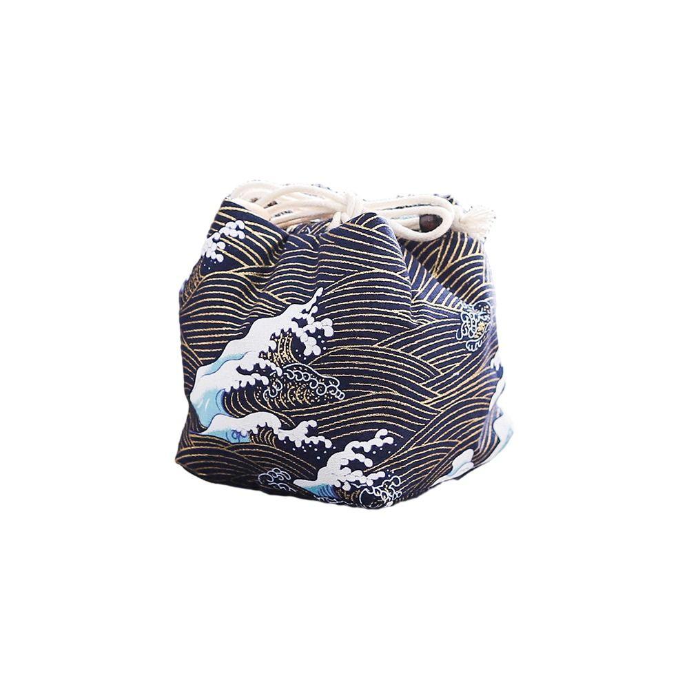 Canvas Chinese Style Handbag Cloud Square Flower Wrist Bag Elegant Tea Set Storage Bag  Streetwear