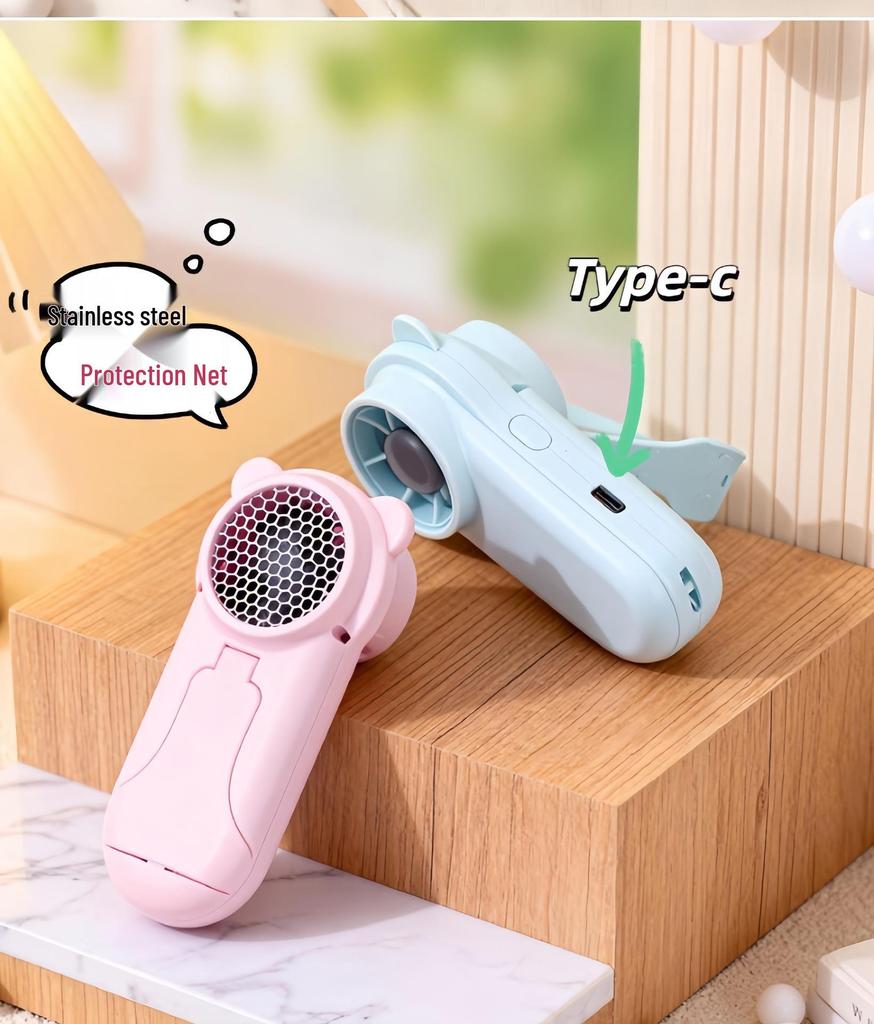 Portable Handheld Turbo Fan: USB Rechargeable, Silent, High-Speed, for Outdoor Use