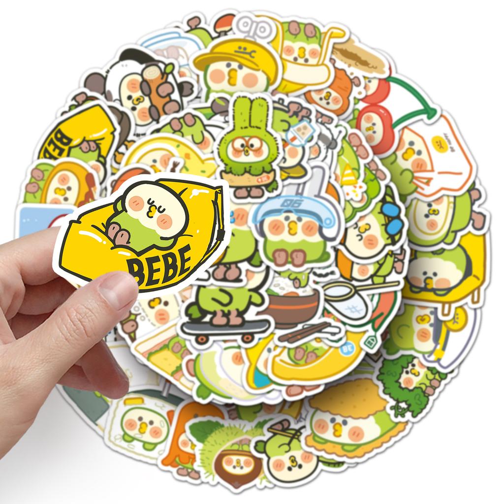 50 Little Parrot Stickers Personalized Cartoon Cute Decorative Mobile Phone Suitcase Gulka Hand Account Stickers