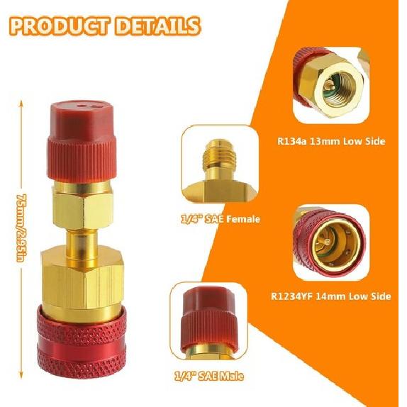 Quick Couplers Kit To R134a High/Low Side Quick Coupler Hose Fitting Connectors