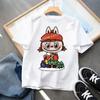 Kids 2-13Y+ T-shirts Children Cartoon Cute Short Sleeved Shirt Boys Girls Summer Travel Fashion Clothing Cotton White Kids Clothes
