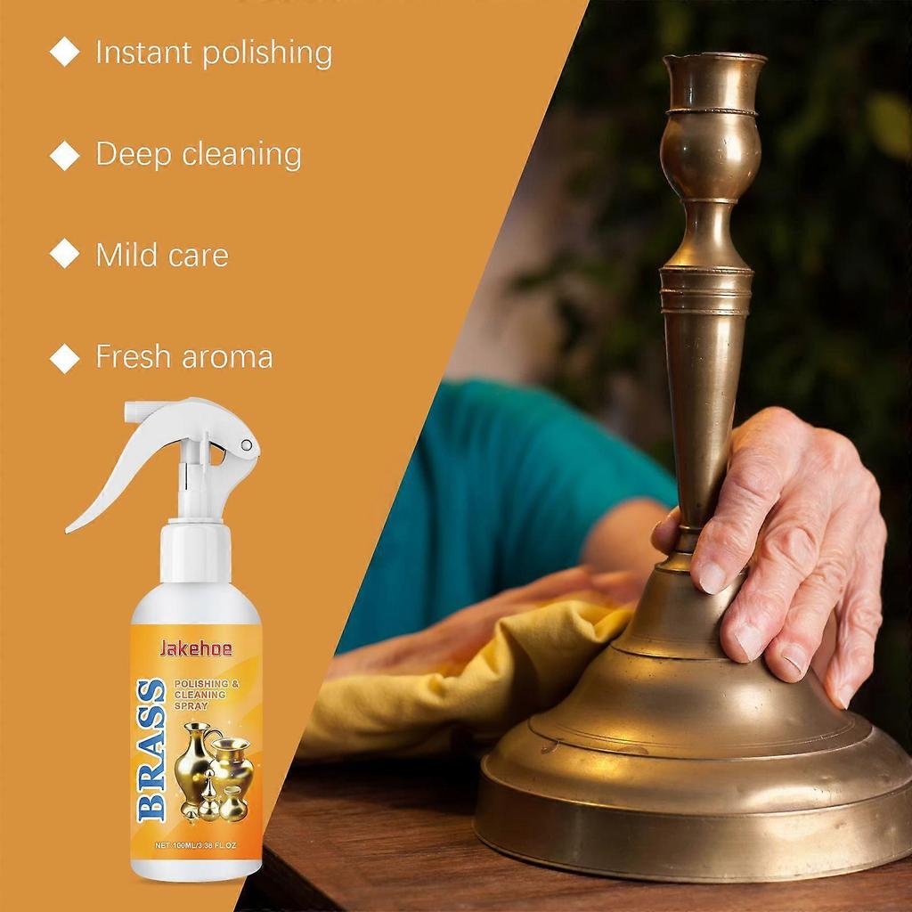 Limited time!!Jakehoe Brass Polishing Cleaning Spray Decontamination Polishing Bright Gentle Maintenance Brass Care Spray